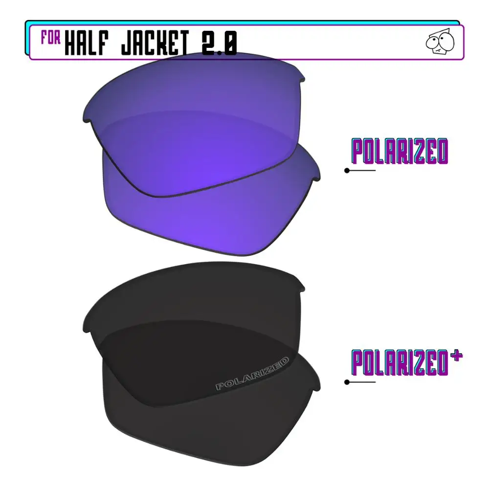 

EZReplace Polarized Replacement Lenses for - Oakley Half Jacket 2.0 Sunglasses - BlackP Plus-PurpleP