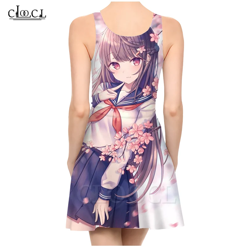 Новейшее модное платье CLOOCL с 3D принтом для девушек летнее повседневные