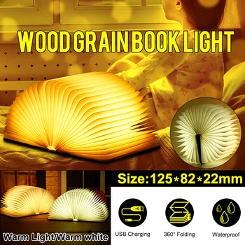 

Portable USB Rechargeable LED Magnetic Foldable Wooden Bo Lamp Night Light Desk Lamp Hot Sale for Home Decor