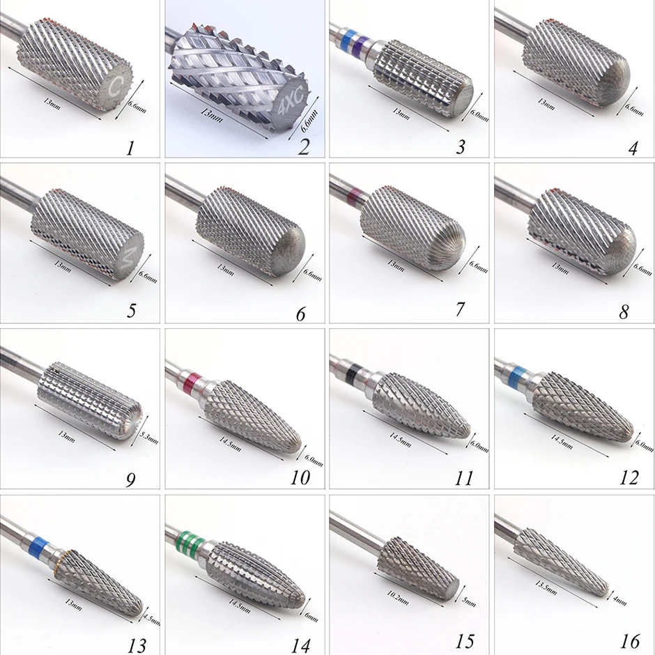 21type Tungsten Carbide Manicure Cutter Nail Drill Bits for Electric Machine Rotary Milling Cutters Nail Files Remover CH01-21