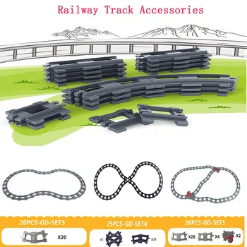 

Diy Building Blocks Railway Track Accessories Compatible Duplo Bricks Train Tracks Set Toys Track Toy for Kids Children Gifts