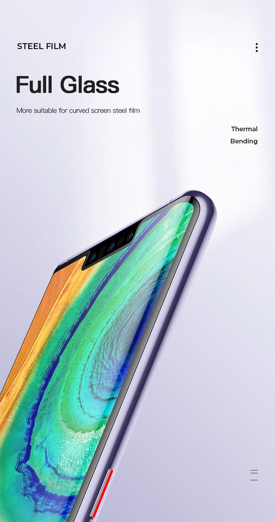 Benks Curved Tempered Glass VPRO Full Coverage For Huawei Mate 30 Full Protector Glass XPRO For Mate 30 Pro HD Transparent Film (3)