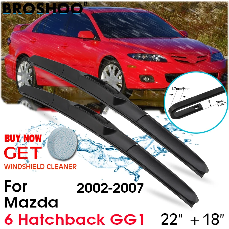 

Car Wiper Blade Front Window Windscreen Windshield Wipers Blades Auto Accessories For Mazda 6 Hatchback GG1 22"+18" 2002-2007