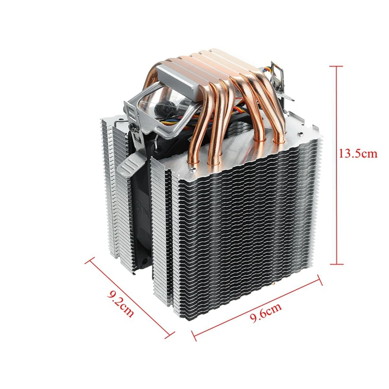 Comprar 6 tubos de calor 4 cables ventilador único sin luz Cpu ventilador disipador de calor Cpu para Intel 775 1150 1155 1156 1366 para Adm todo