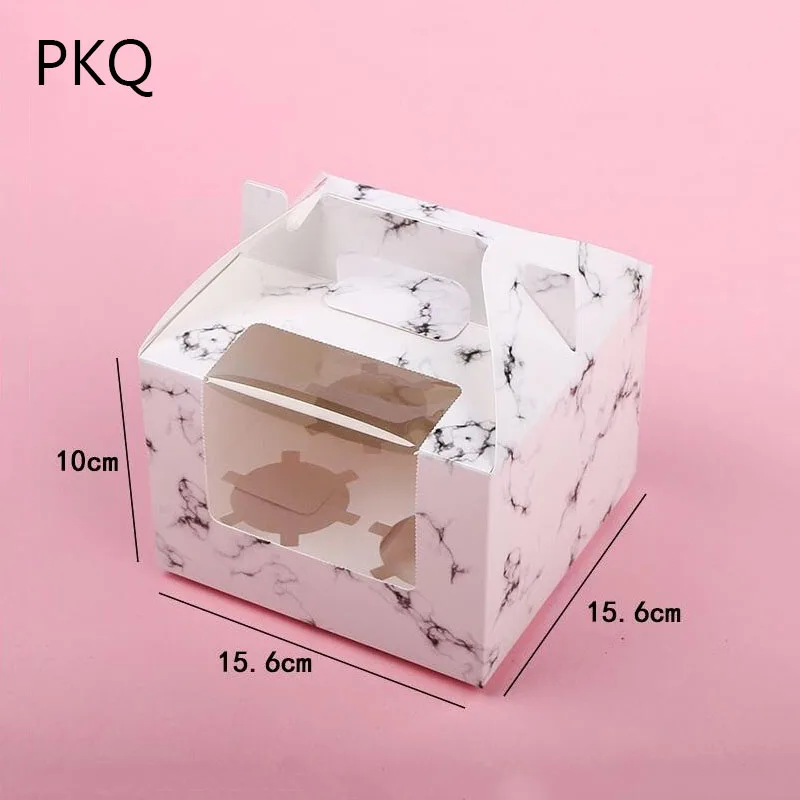 10 шт. коробка для кексов с окном 350gsm, приталенный смокинг, брендовый модный белый свадебный картонная коробочка для ручки для муссов и десертов коробки для тортов и пирожных 1/2/4/6 чашки торт Держатели