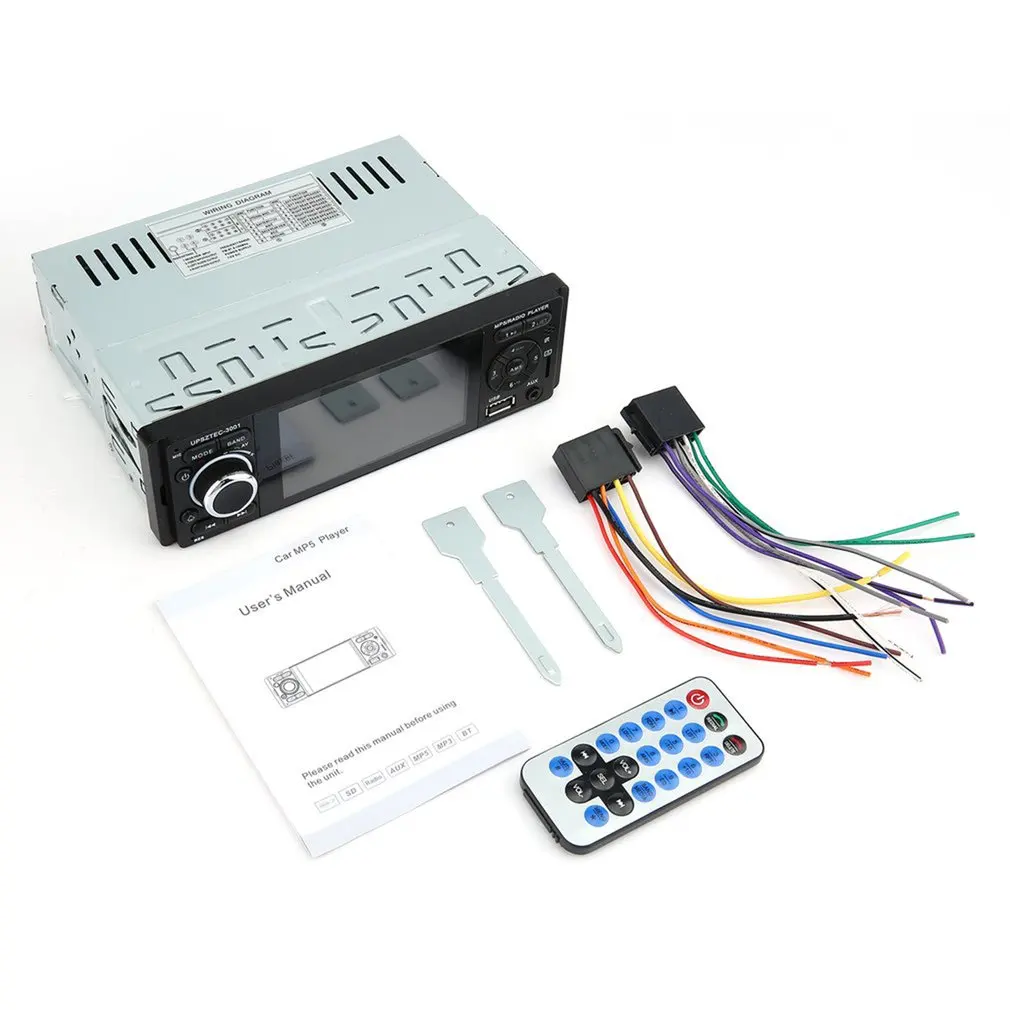 

Car MP5 Player With FM Radio Receiver USB Wireless Remote Control Black 4.1 Inch HD LCD Screen Display