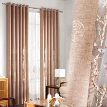 Новые Китайский Хлопок Льняные полые шторы с вышивкой для гостиной столовой спальни