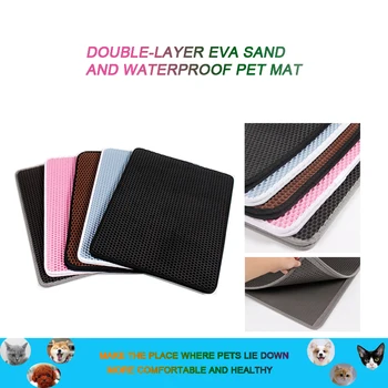 

Double-Layer EVA High Elastic Falling Sand Easy To Clean Kitten Feeding Cat Litter Pad Foldable Sandproof And Waterproof Pet Pad