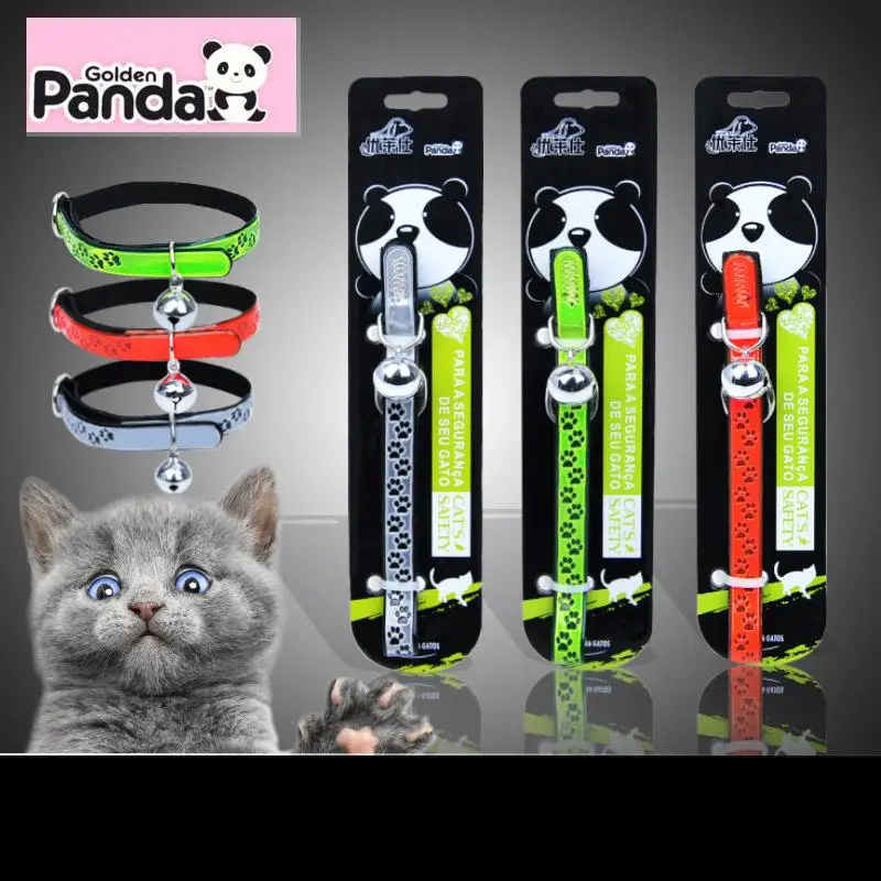 

2009 New Fashion Cartoon Pet Cat Bell Dog Necklace Reflective Footprints Sash Small Bell