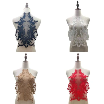 

Flower Embroidery Collar Lace Black Red Necklace Collar DIY Handmade Sewing Dress Decorative Trimmings