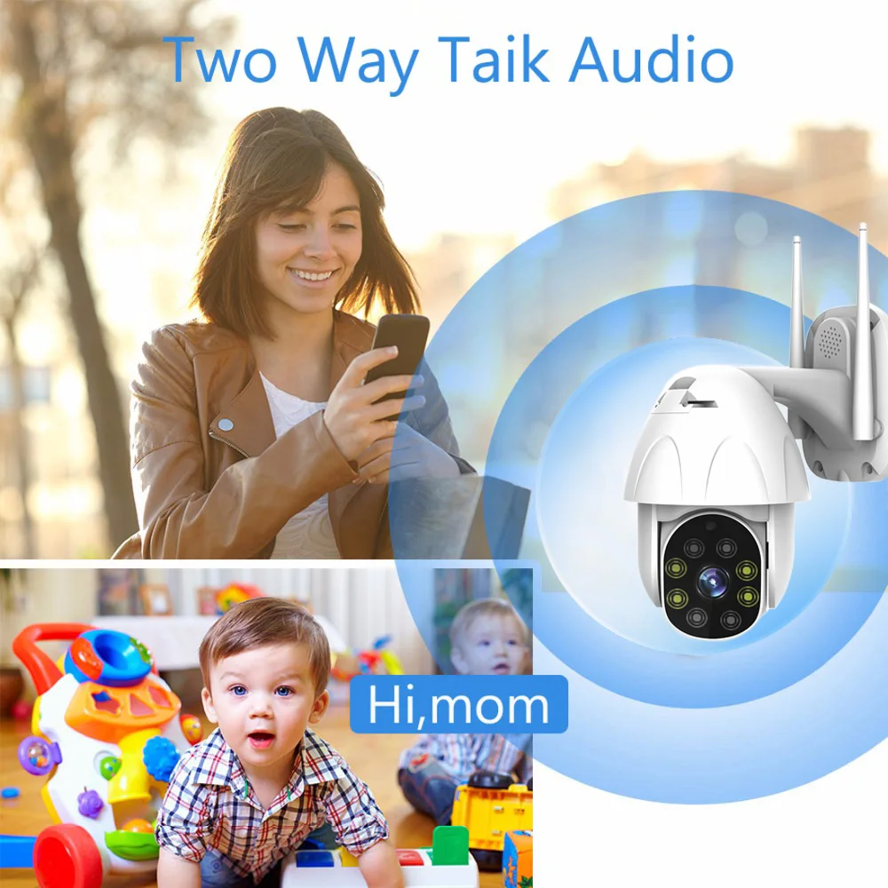 Открытый Wi-Fi PTZ IP Камера 720 P/1080 p Скорость купольная 4xzoom ip-камера видеонаблюдения с поддержкой Wi Камера 2MP ИК Цвет ночного видения двухстороннее аудио облачного хранилища