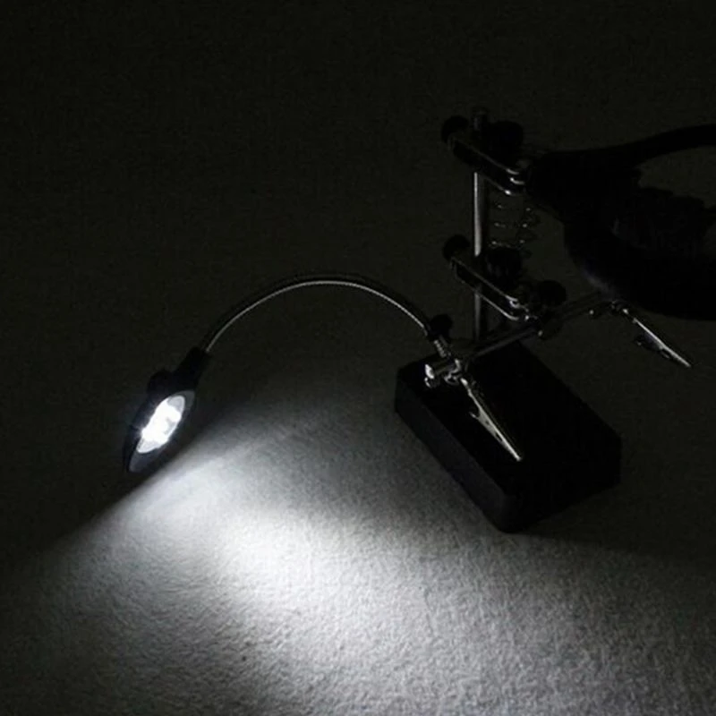 Новая сварочная лупа Настольная увеличительная стеклянная подставка 5LED подсветка 2.5X-7.5X объектив Вспомогательный зажим лупа Настольная пайка Инструменты для ремонта