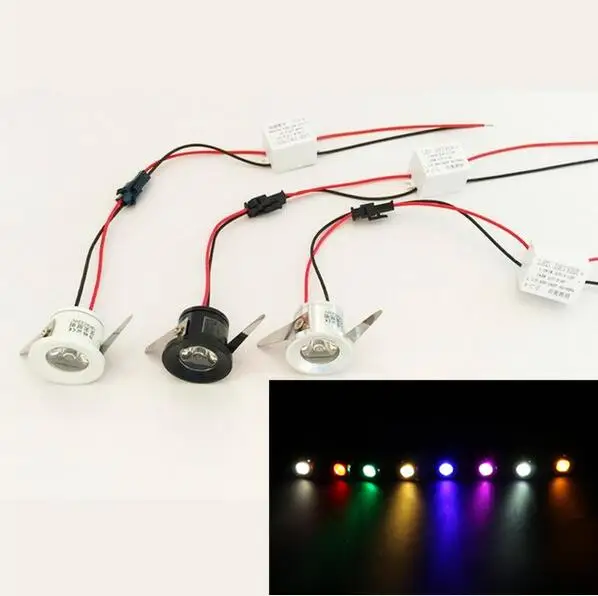 Led 최근 캐비닛 미니 스포트 라이트 1 w 미니 통 포함 led 드라이버 AC85-265V 31mm * 21mm 8 색 발광 표시 등