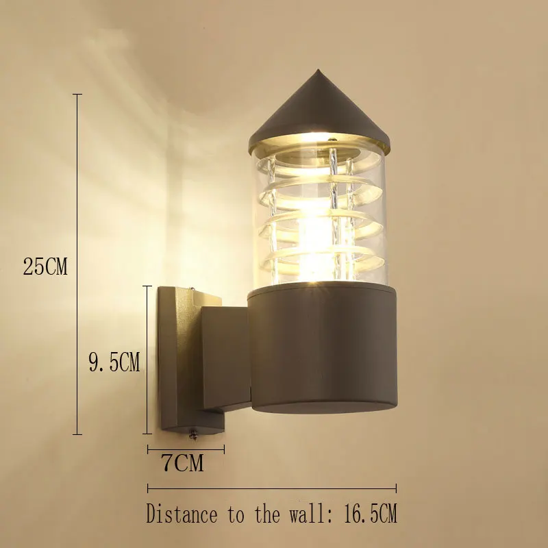 Открытый водонепроницаемый настенный светильник, современная простая прикроватная ванная комната балкон коридор открытый настенный светильник, HDS-20-3/4