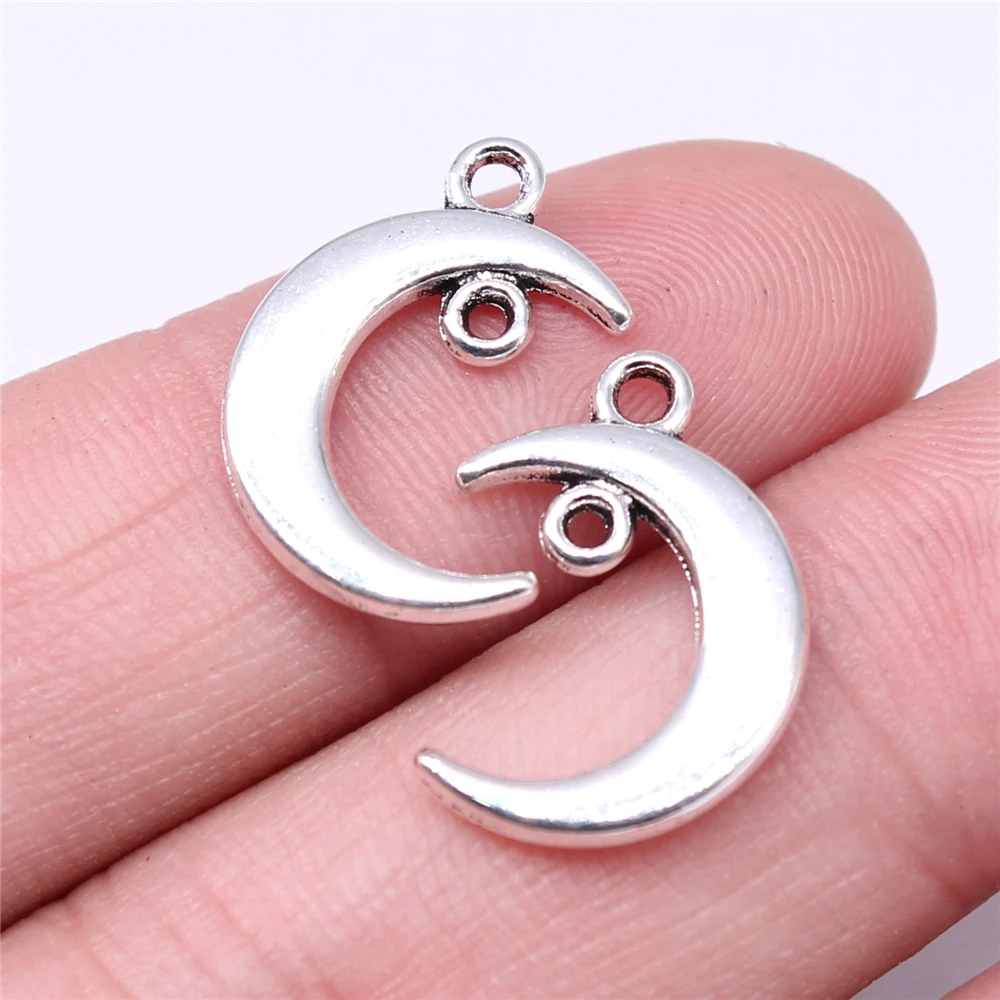Moon Charms Jewelry Making Crescent Metal Charm Connector 20pcs