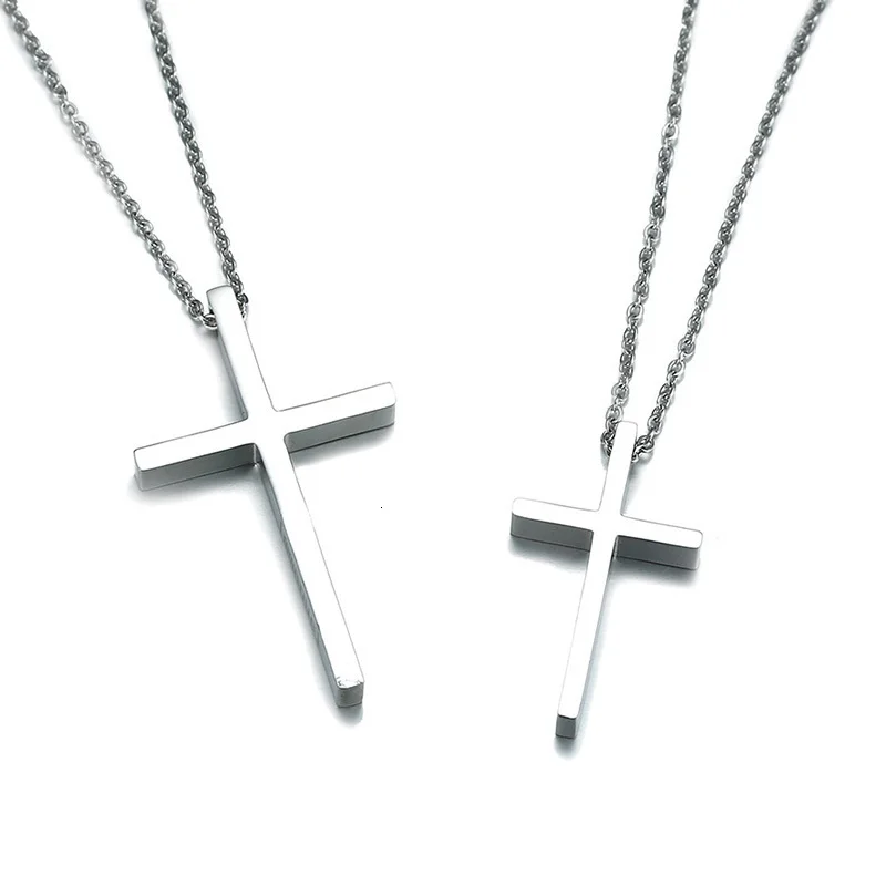 Классические ожерелья с крестом, с гравировкой, Иммануил, распятие, подвеска для его и ее, подарки, нержавеющая сталь, ювелирные изделия EMMANUEL