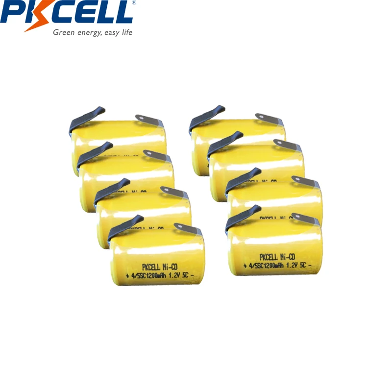 2/6/8/12 шт PKCELL 4/5SC 1200 мАч 1,2 аккумуляторы Ni-CD Ni Перезаряжаемые Батарея 4/5 SC подводная лодка C батареи с сварки вкладки для электрических инструментов