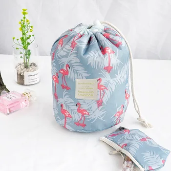 

Diysomes Women Cylinder Shaped Travel Cosmetic Bag Pull Rope Organizer Case Makeup Make Up Wash Pouch Toiletry Bags