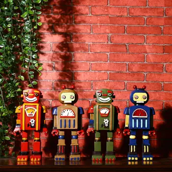 

1 Piece Modern Creative Resin Craft Figurine Robot Statue Ornament Model in Bookroom Home Accessories Decortaion Gift