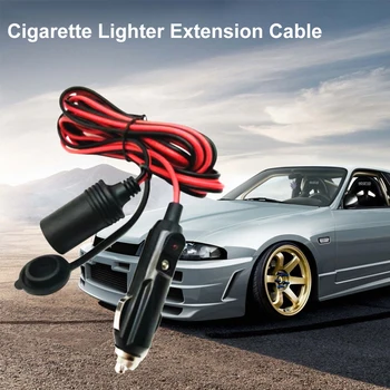 

Power Supply Electric With LED Accessories Cigarette Lighter Plug Fuse Socket Male To Female Car Extension Cable Motorcycle