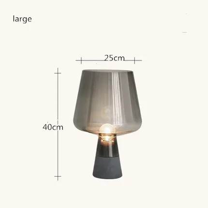 smokey grey large Скандинавская настольная стеклянная лампа, цементный Настольный светильник, прикроватный, для кабинета, гостиной, настольная лампа, стоячий светильник, светильники, Домашний Светильник ing - Цвет абажура: smokey grey large