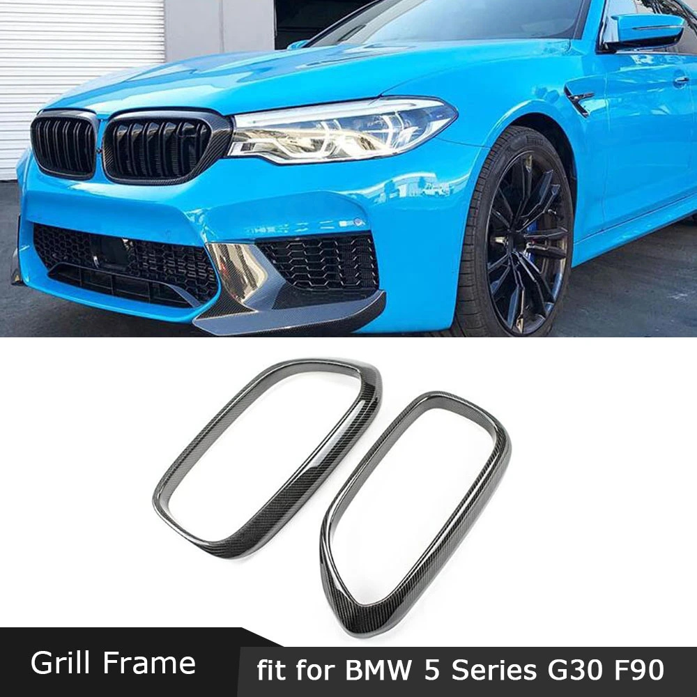 Передняя рамка для гриля BMW 5 Series G30 F90 M5 2018 2019 отделка из сухого углеродного
