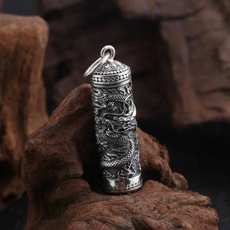 925 Sterling Silver Jewelry Gawu Box Dragon Pendant Men Openable totem Necklace | Украшения и аксессуары