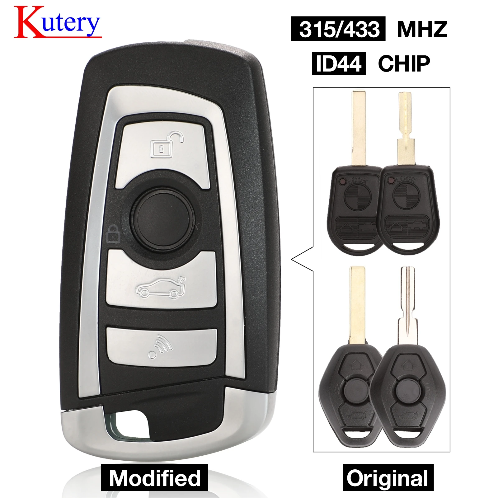 Kutery 5X модифицированный дистанционный ключ брелок от машины для BMW EWS System PCF7935