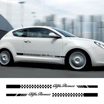 

2Pcs For Alfa Romeo MiTo Giulia Giulietta 147 156 159 166 Car Long Side Stripe Sticker Automobile Styling Car Tuning Accessories