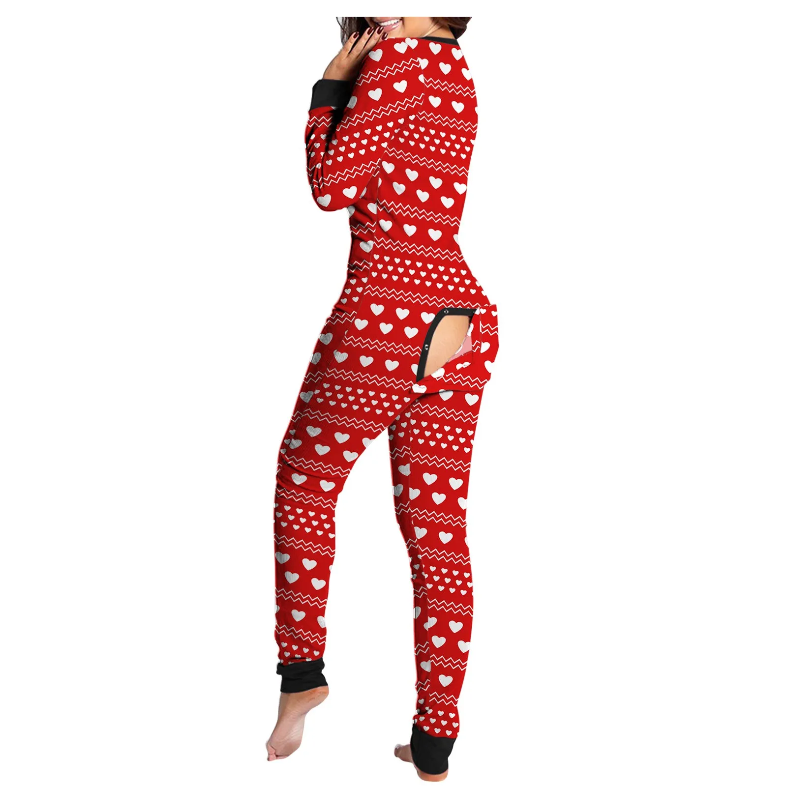 En oferta Pijama Sexy con botones en la parte delantera para mujer, pijama de cuello en V, Mono para adultos 33mj6ApD1EJ