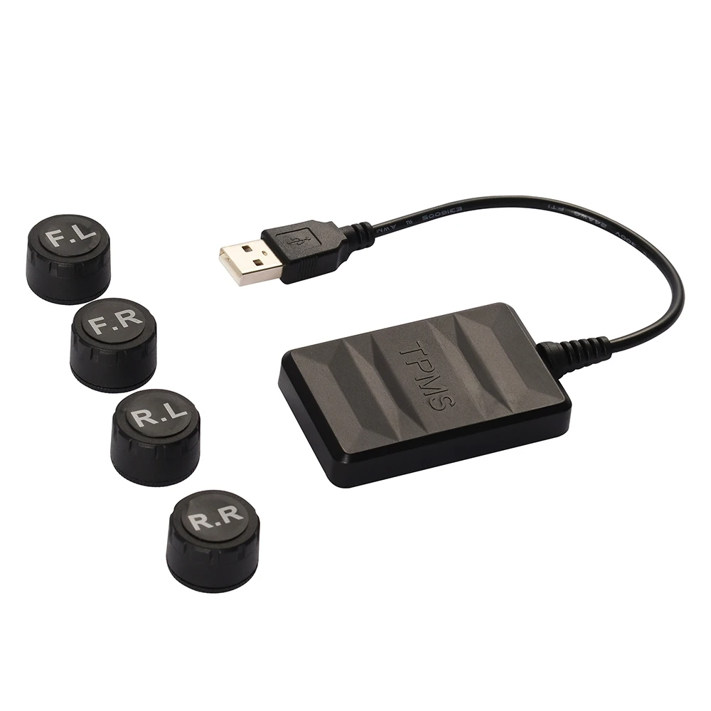 USB Android TPMS система контроля давления в шинах Дисплей Сигнализация 5 в внутренние датчики Android навигация Автомагнитола 4 датчика