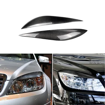 

1 Pair Car Trim DIY Accessory Carbon Fiber Headlights Eyebrow Eyelid Trim Car Decoration Sticker Compatible