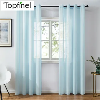 

Topfinel Solid Color Sheer Curtains For Living Room Bedroom Chiffon Tulle Window Treatment Drapes For Kitchen Home Decoration