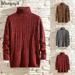 Wenyujh 2019 мужские тонкие пуловеры с длинными рукавами вязаный свитер водолазка для мужчин Pull Homme Новый Повседневный осенне-зимний джемпер