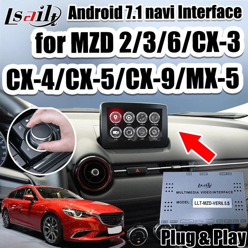 Android 7,1 gps навигационная система для- Mazda 2/3/6/MX-5/CX-5/CX-9 видео интерфейс Поддержка carpaly, android авто
