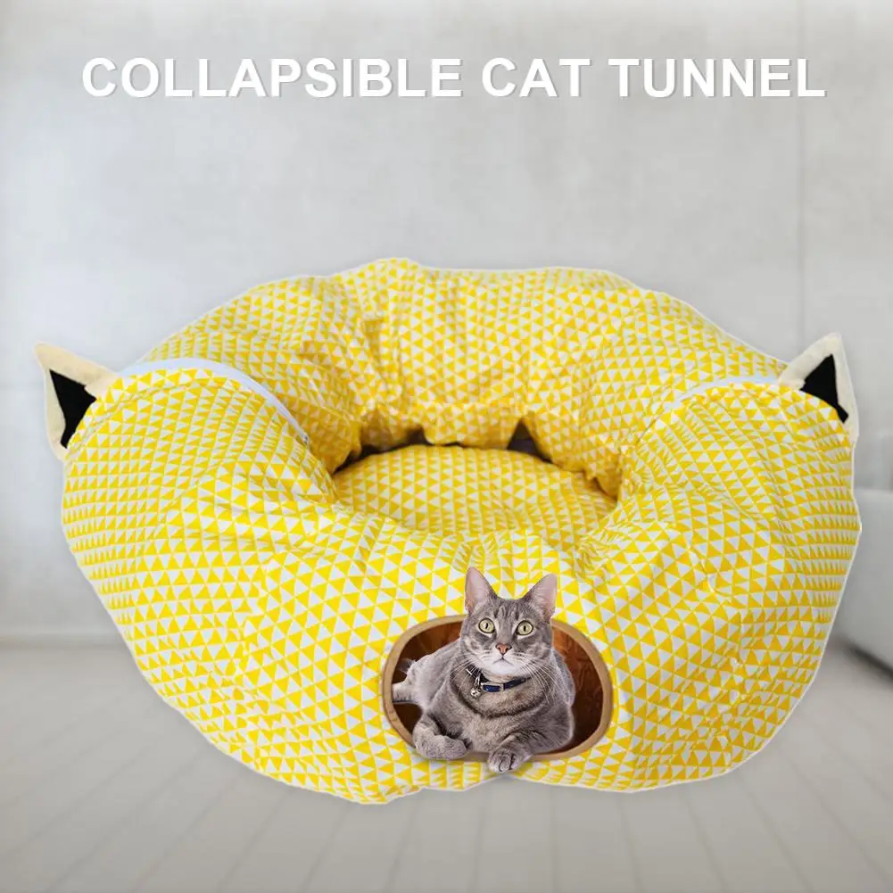 Складной туннель для кошек кровать круговой изгиб туннель переменной формы Шиншилла гнездо забавная обучающая игрушка для кошки кролик игровой дом