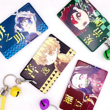 

Anime Cosplay Card Cover Demon Slayer Kimetsu no Yaiba Kamado Tanjirou Student Bus Card Holder Cover Cartoon Keyring Pendant