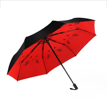 

8 Bone Creative British Style Black Glue Umbrella UV Protection Umbrella Gift Hollow Umbrella Anti UV Self Stand Parapluie