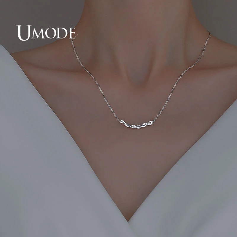 UMODE 2022 NEW Twist Inlaid Cubic Zirconia Necklace For Women Fashion