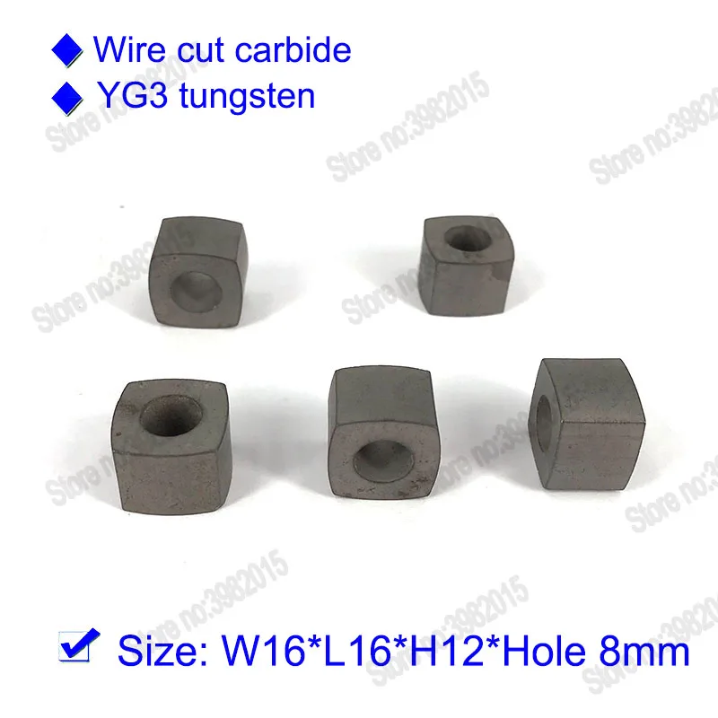 WEDM Tungsten Carbide Power Feed Contact Conductive Block W16*L16*H12