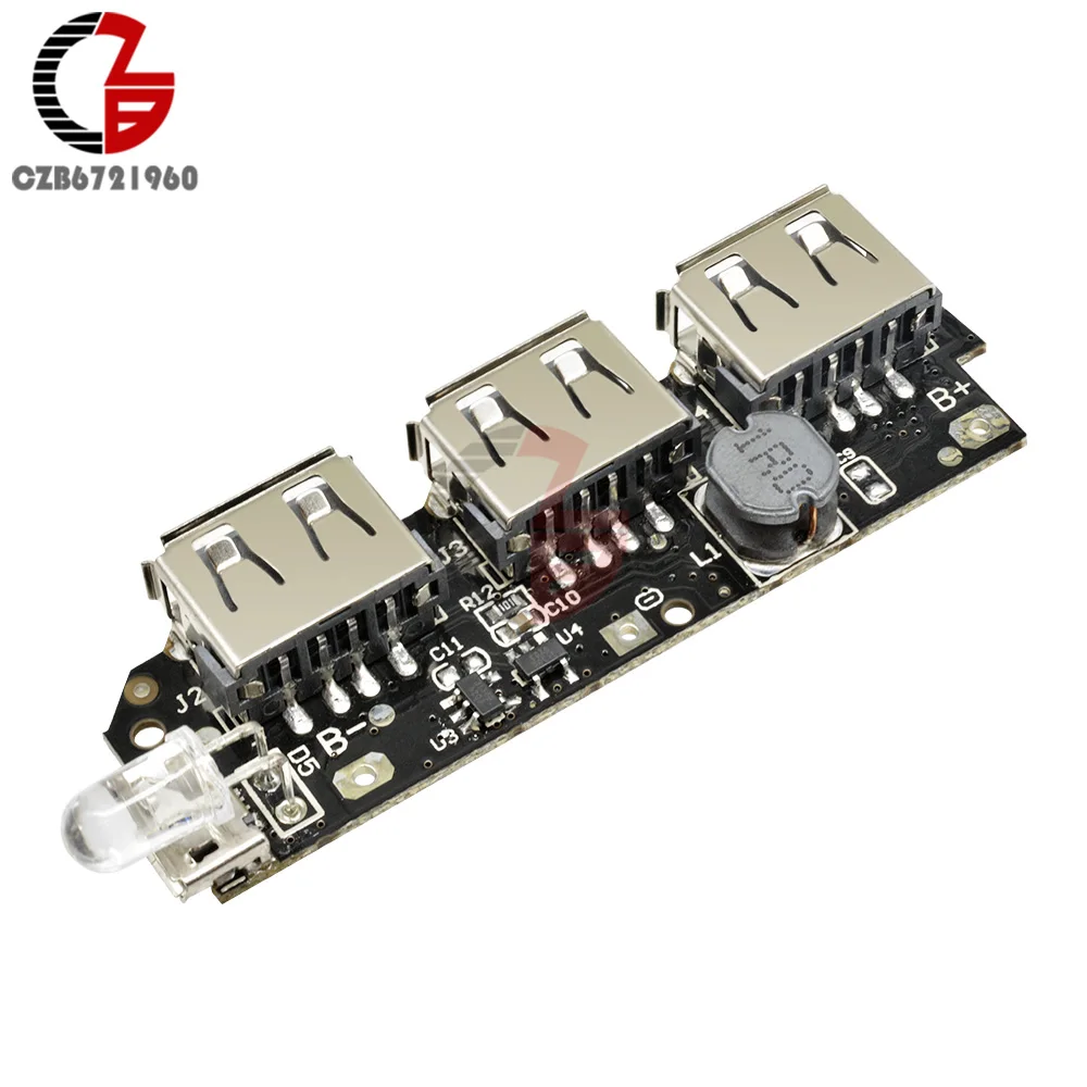 Battery Charger 3 USB Output Mobile Power Bank Charging Module 18650 Lithium Battery Charger Board