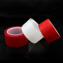 1pcs Magic Double Tape Transparent Sided Tape No Trace Reusable Waterproof Adhesive Strong Wall stickers Red Clear