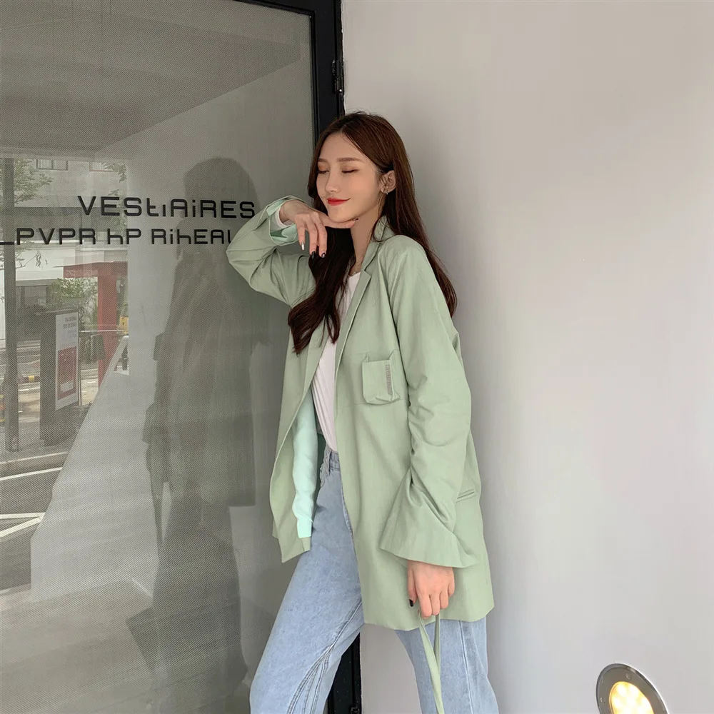 

2019 ~ Hong Kong Flavor Casual Loose-Fit Online Celebrity Non-mainstream Sense of Design Suit Jacket Tops And Celebrity Style Cr