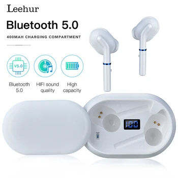 

Leehur New Style Bluetooth Earphone Headphones LED UV Sterilization Wireless Headset Portable Sport Music Earbuds auriculares