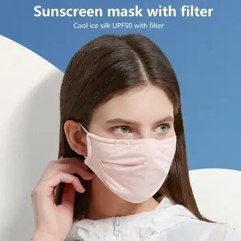 

Ice Silk Protection Face Cover With Filter Paper Isolate Bacterial Flu Mouth-muffle Washable Reusable Dustproof Respirator