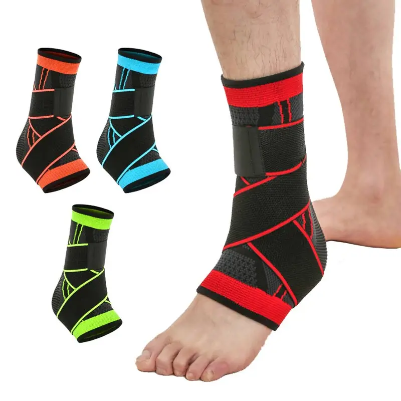 

1Pcs 3D Compression Ankle Brace Support With Elastic Nylon Strap Football Basketball Ankle Support Gym Fitness Ankle Protection