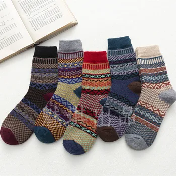 

20 New Products Autumn and Winter Thickening Wool Socks Cross Border Hot Selling Ethnic WOMEN'S Socks Tube Amazon AliExpress Sup