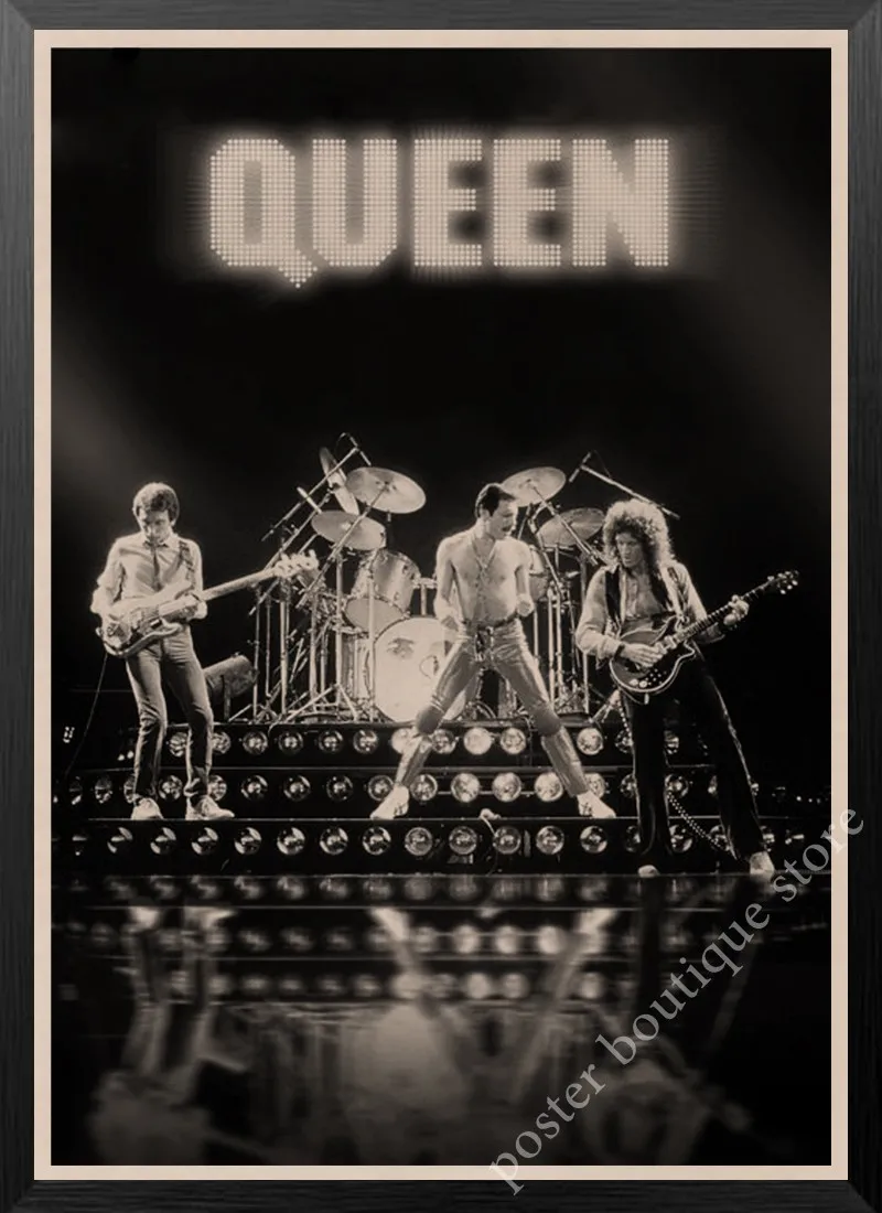 Queen Band музыкальный плакат на крафт-бумаге Фредди Меркьюри, Brian мая винтажная Высококачественная декоративная роспись стены стикер