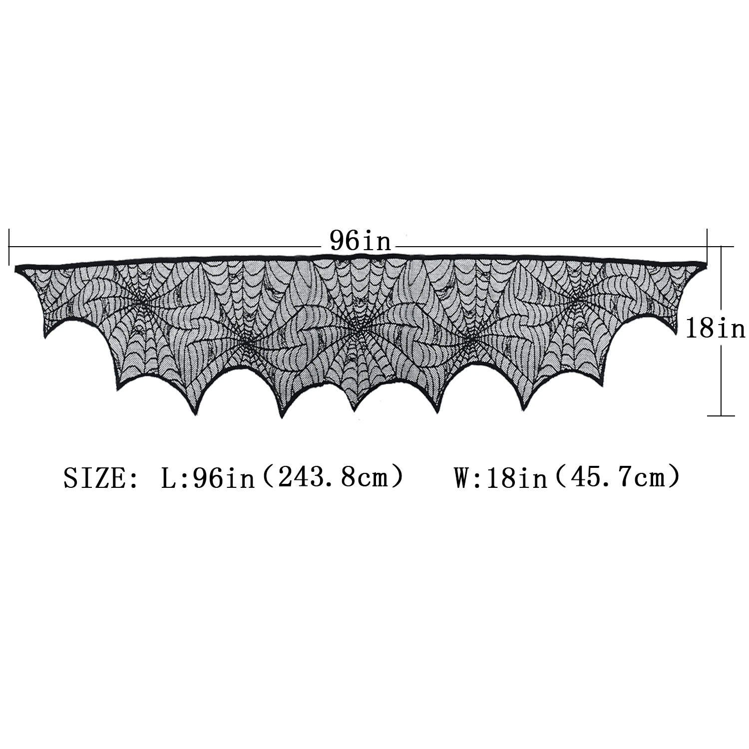 2PCS/lot Halloween Decorative Stove Towel Halloween Party Decoration Black Lace Fireplace Cover For Halloween Decoration