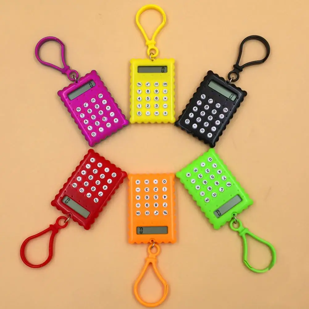 Mini Calculator Pocket Student Mini Electronic Calculator Biscuit Shape School Office Supplies Mini Calculator 2020